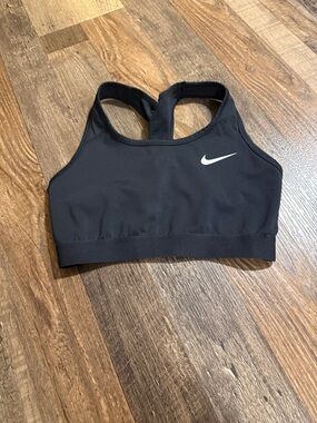 Nike Black Racerback Sports Bra with White Swoosh